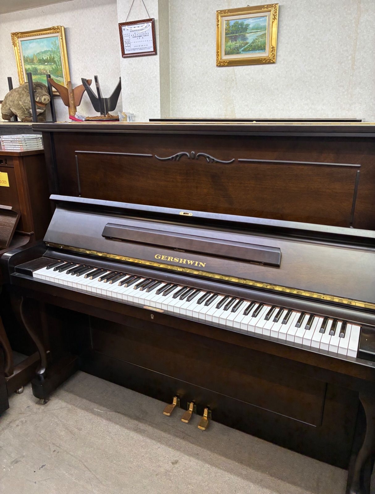 国産の総アグラフ装備 最 ピアノ ダークウォールナット艶消し