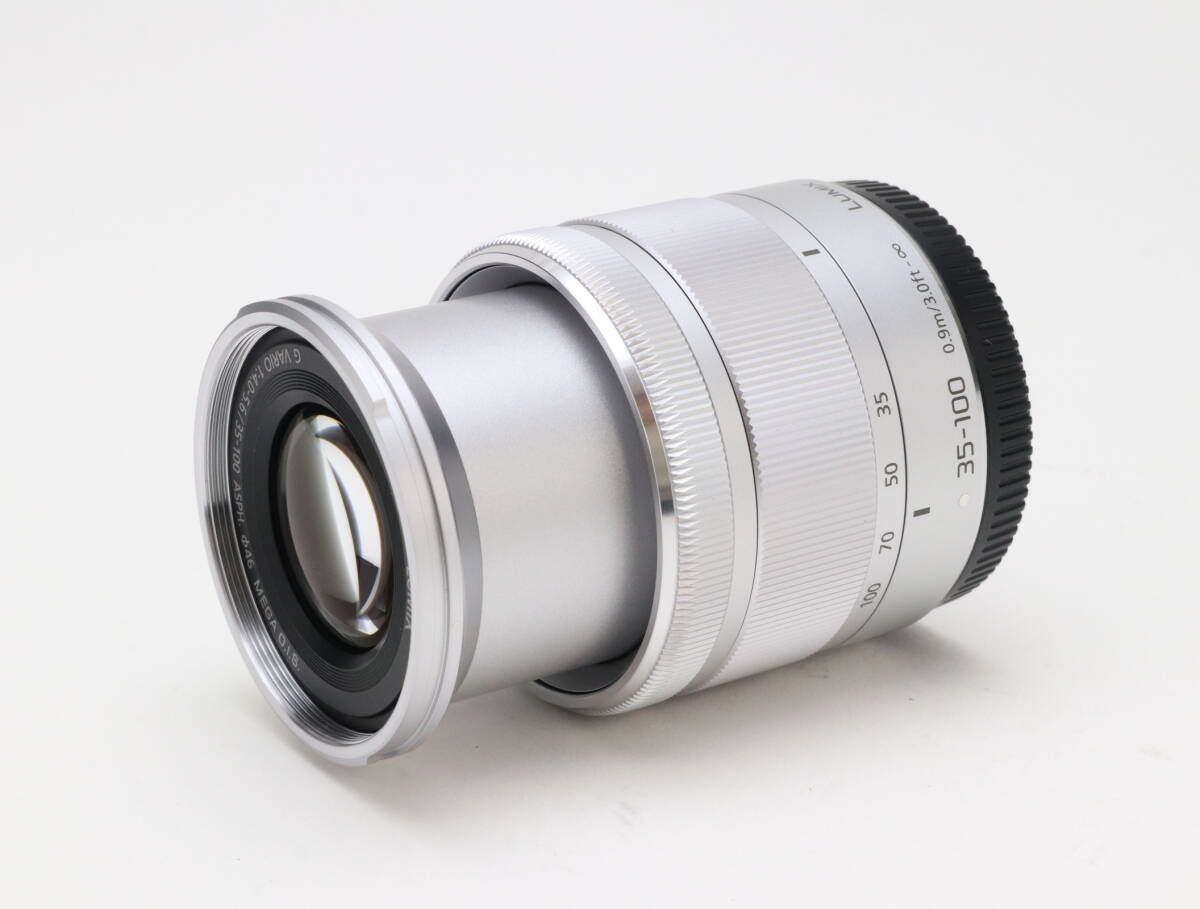 A Panasonic パナソニック LUMIX G VARIO 35 100 mm F 4 0 5 6 ASPH MEGA O I S H FS 35100 シルバー 初期不良 対応 111 189