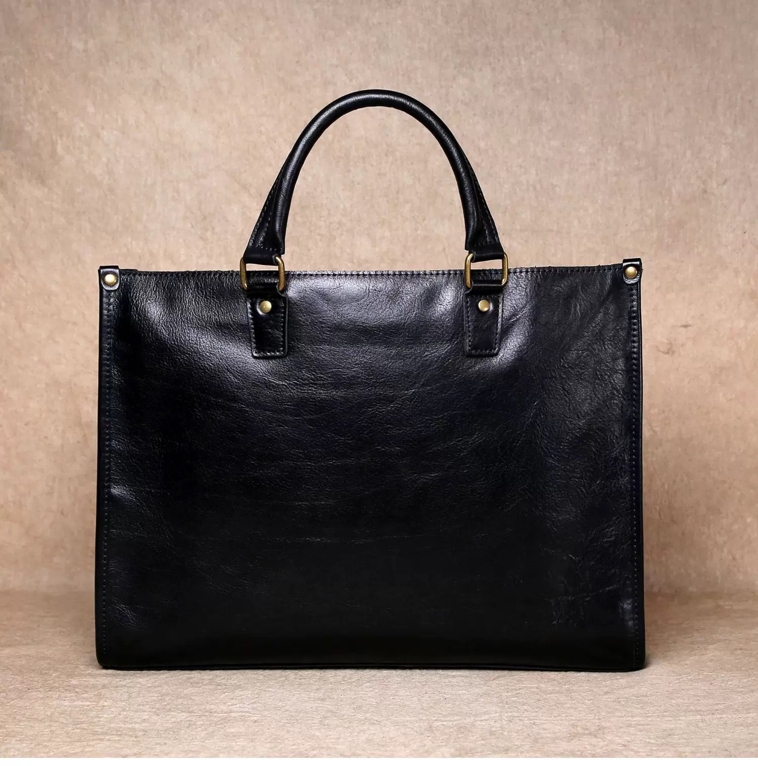 h ビジネス×ヴィンテージ｜ 植鞣牛革ブリーフケース 15〜16インチPC対応 メンズ本革手提げバッグ 超シンプル大容量