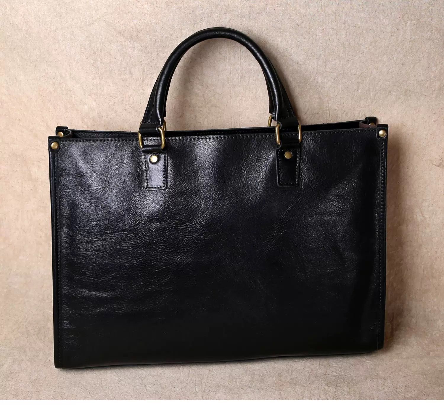 h ビジネス×ヴィンテージ| 植鞣牛革ブリーフケース 15〜16インチPC対応 メンズ本革手提げバッグ 超シンプル大容量