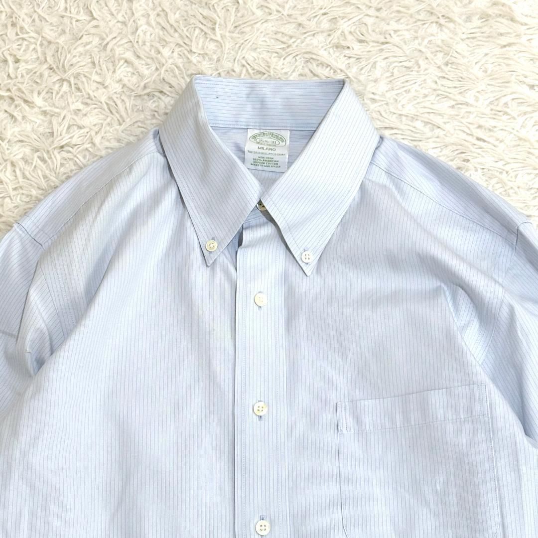 Brooks Brothers 長袖BDシャツ 水色ストライプ