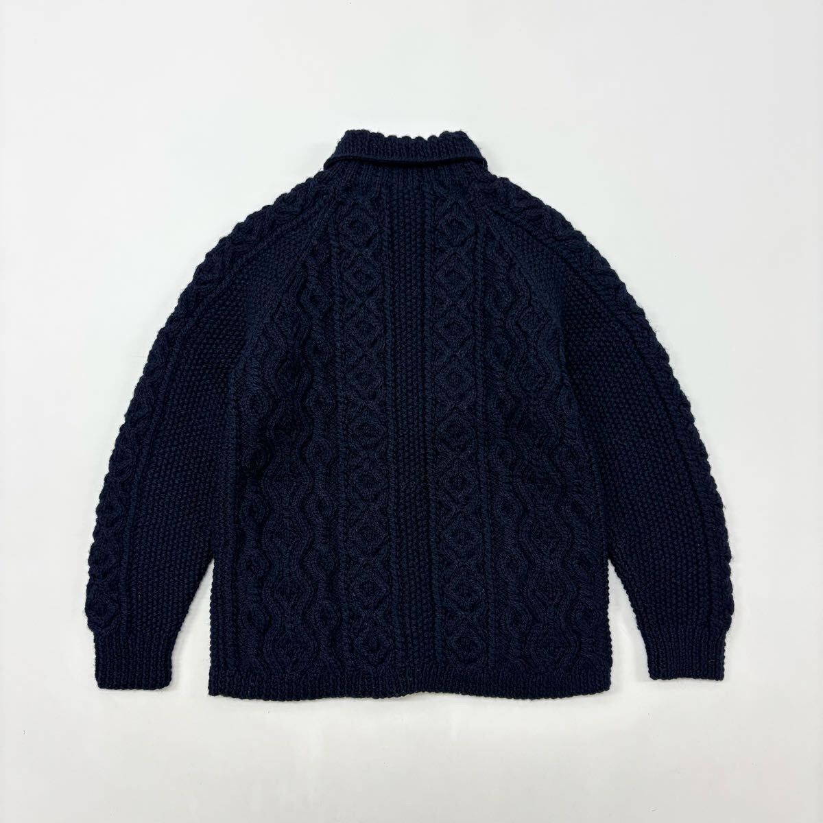 INVERALLAN ブラック　ケーブル編み カーディガン 名作 INVERALLAN インバーアラン 3A CARDIGAN ケーブル 編み