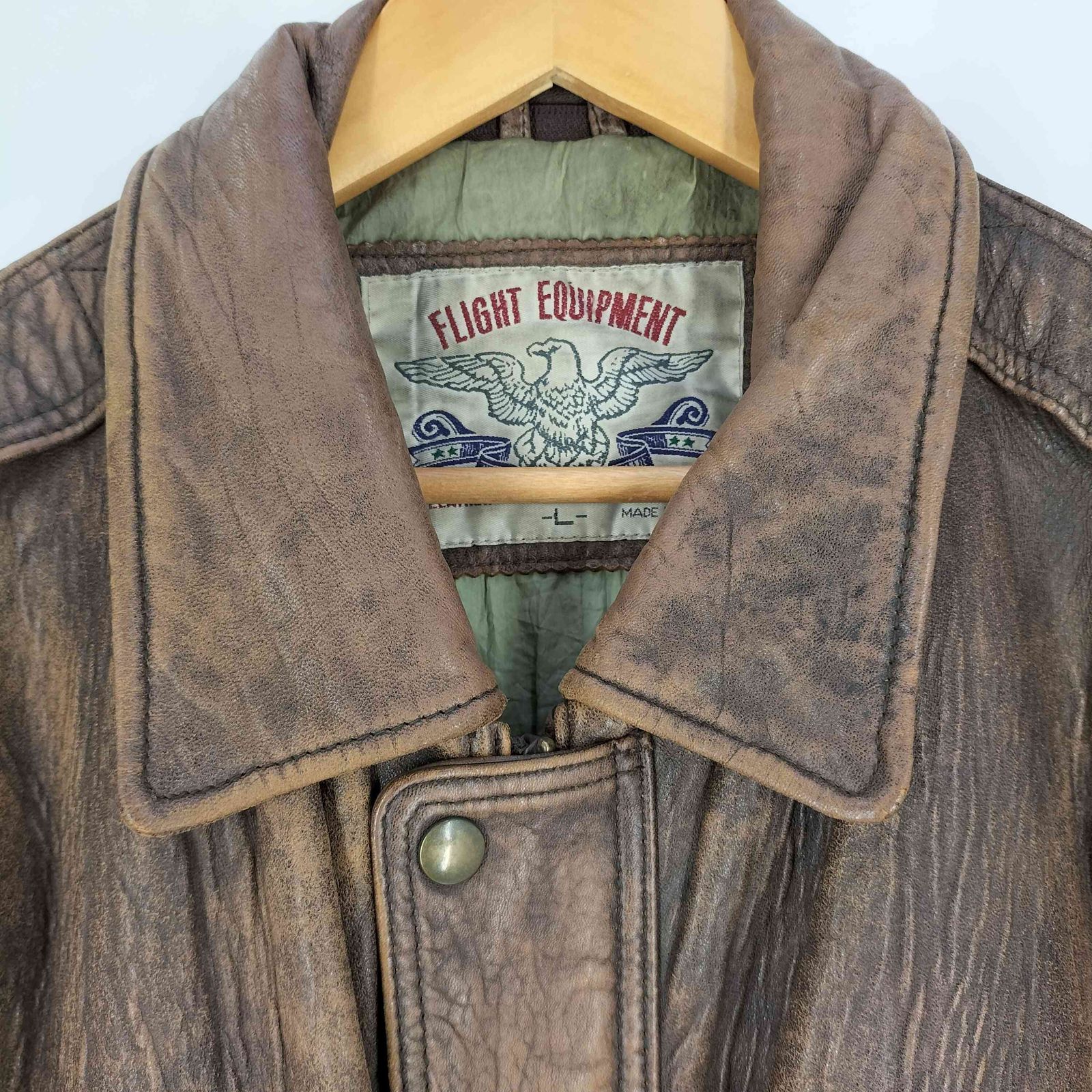 ユーズドフルギ USED古着 FLIGHT EQUIPMENT レザーフライトジャケット