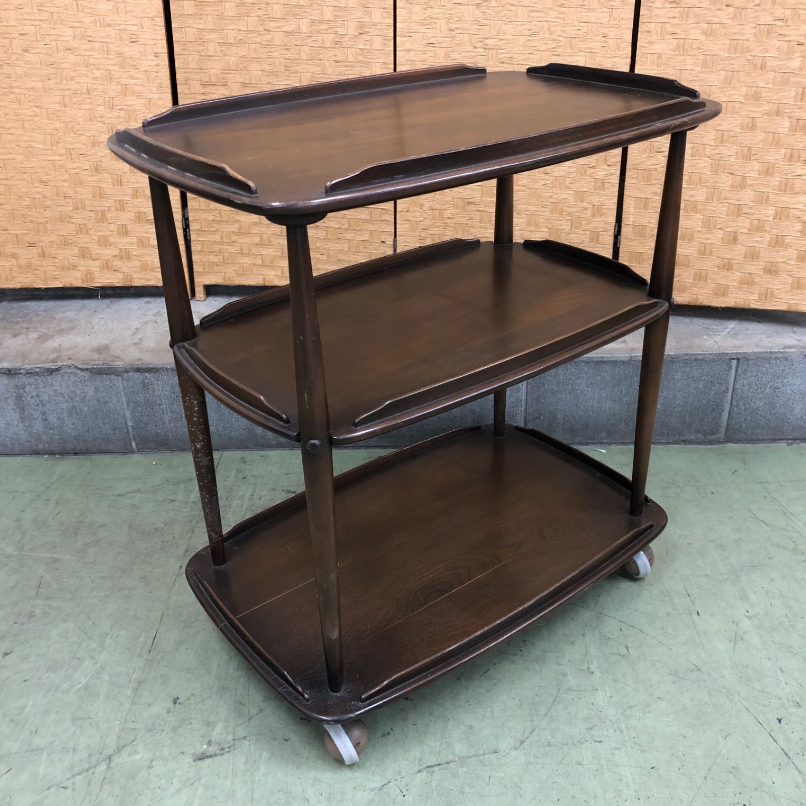 げ交渉 ercol アーコール トローリーワゴン キャスター付き木製ワゴン イギリスアンティーク家具 ヴィンテージ トロリー 直接 横浜市保土ヶ谷区