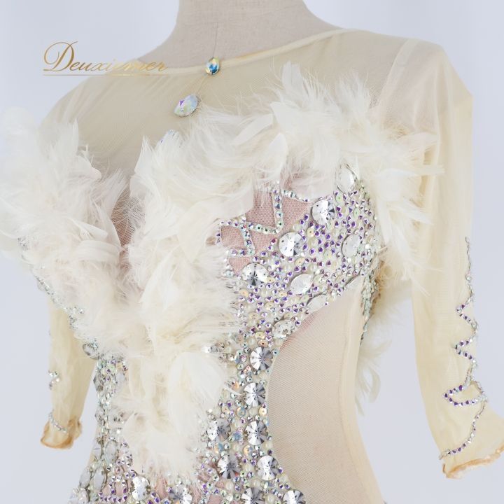 新品★ダンスドレス★スタンダード★社交ダンス★競技会★パーティー★パステル★羽 社交ダンス 衣装 The ONE スタンダード ドレス ワンピース