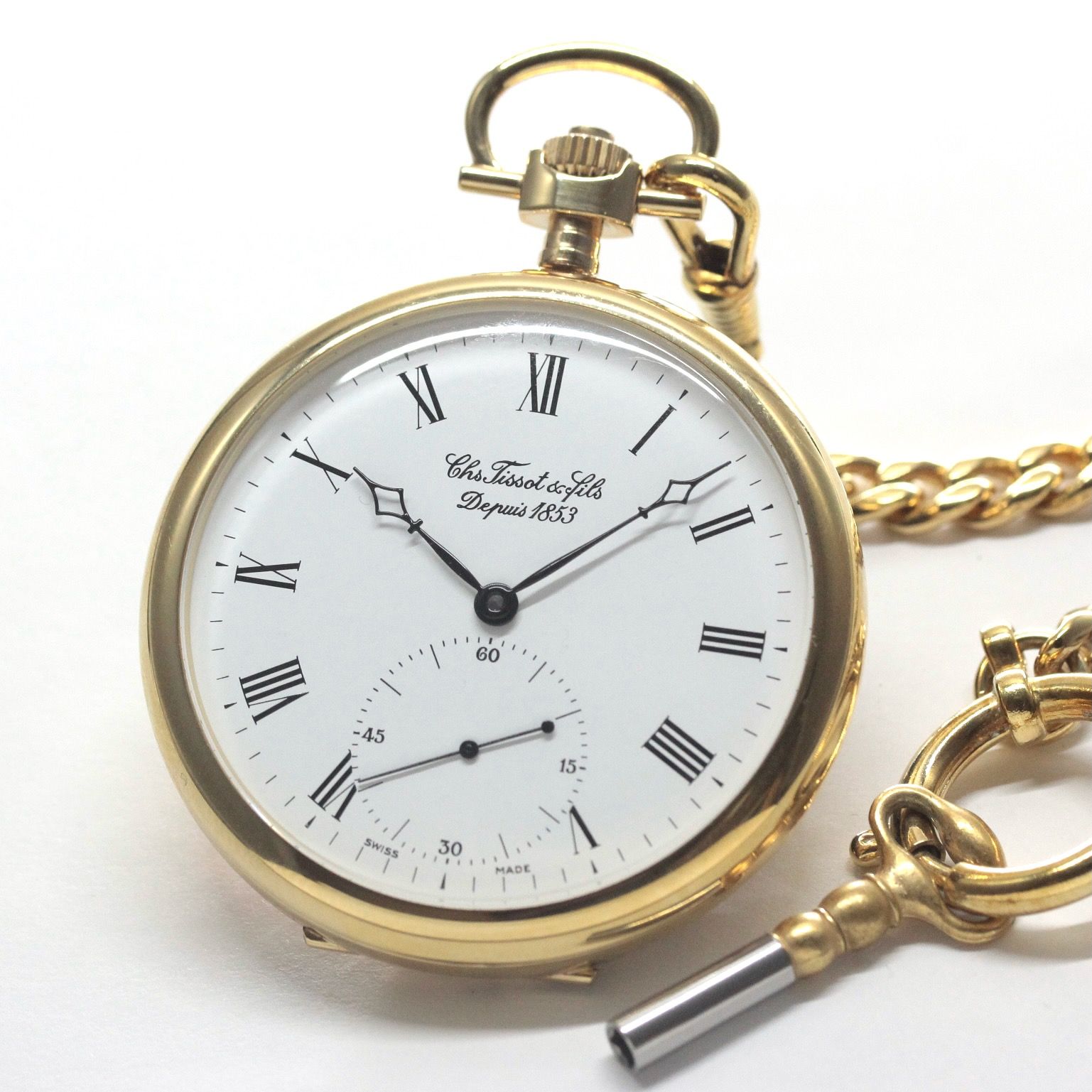 絶版モデルのティソ TISSOT 鍵巻き式懐中時計 ヴィンテージ tissot-1039