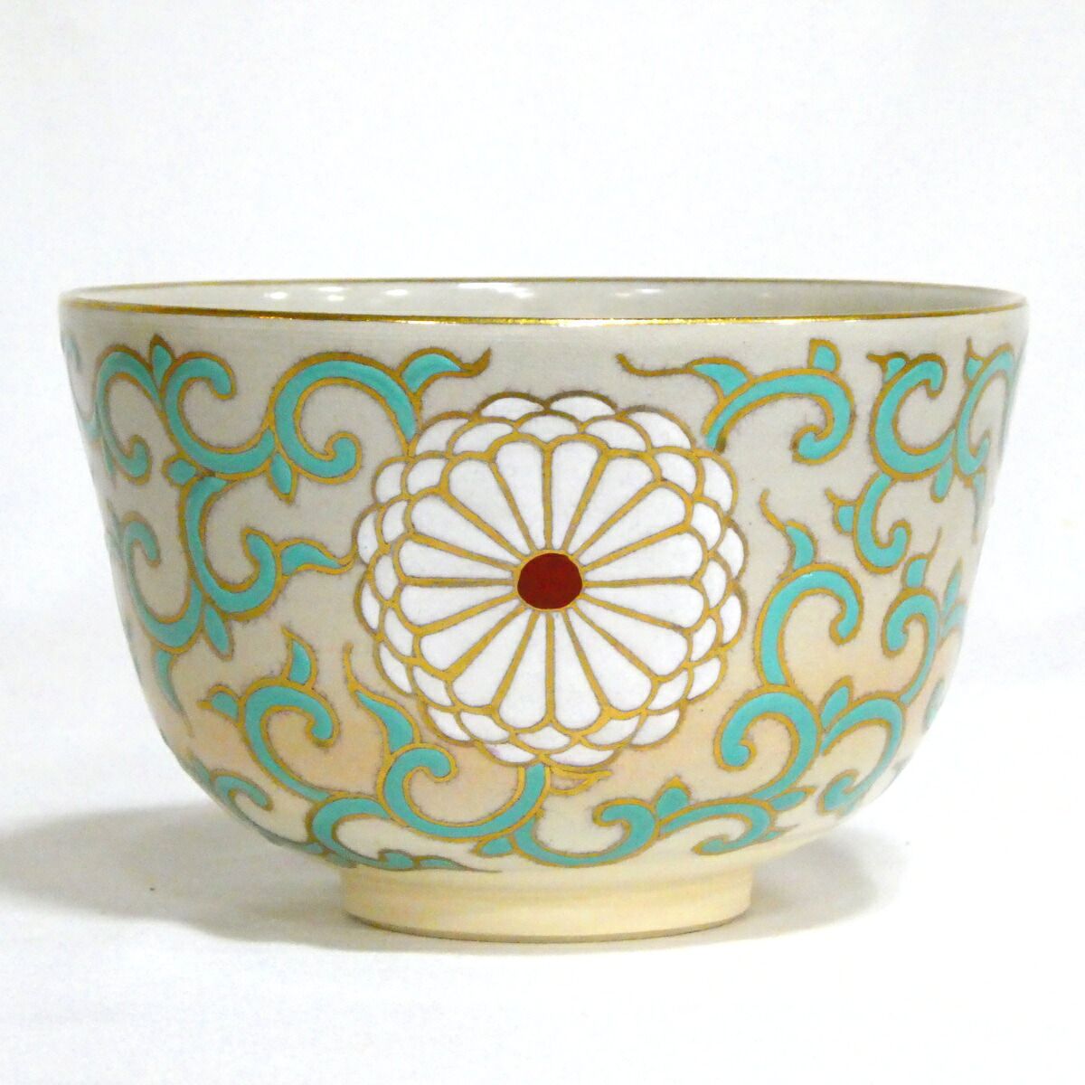 十一月の特売品】平安 入江裕起作 仁清 菊桐茶碗 茶道具【中古 美品