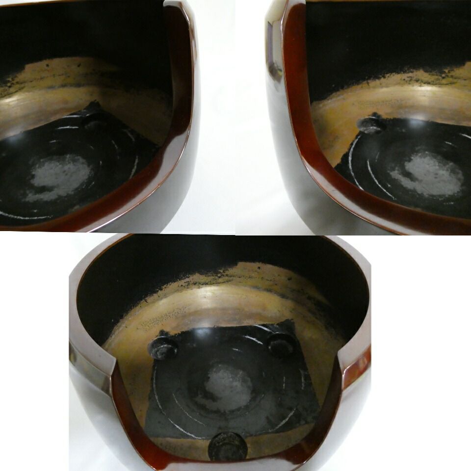 茶道具 鋳師 金森紹栄造 唐銅面取風炉 銅印 底瓦 五徳 前瓦 火箸 羽帚 共箱 茶道具 鋳師 金森紹栄造 唐銅面取風炉 銅印 底瓦 五徳