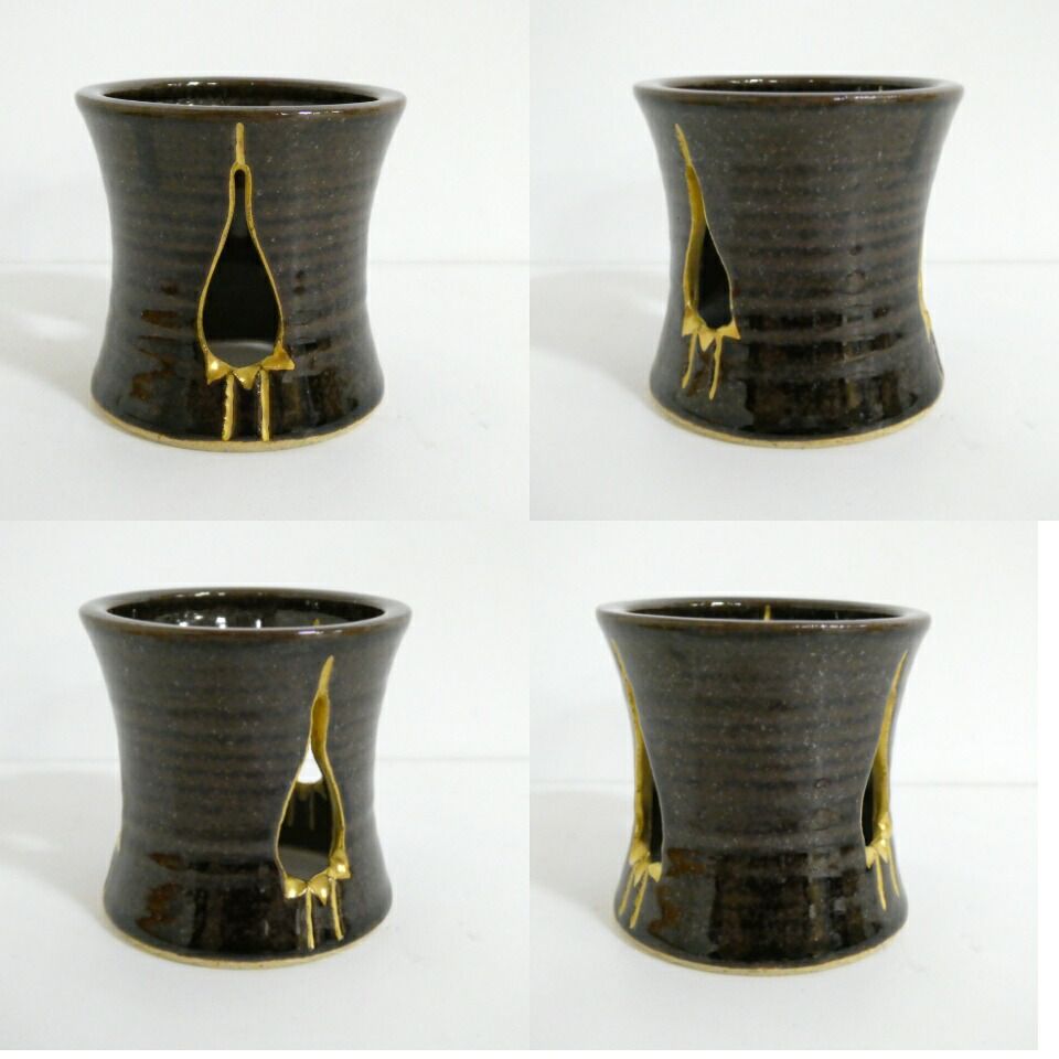 十一月の特売品】膳所焼 陽炎園 岩崎新定作 交趾写 立鶴 蓋置 茶道具