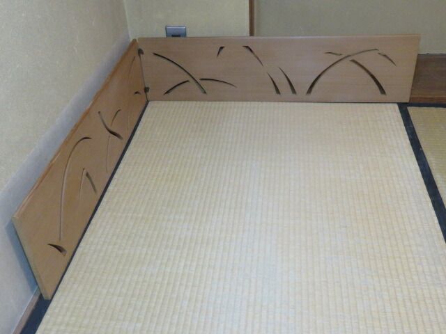 十二月 特売品 平安指物師 田原一斎作 玄々斎好 芦透かし風炉先 京間用 葦透片面使板風炉先 税込