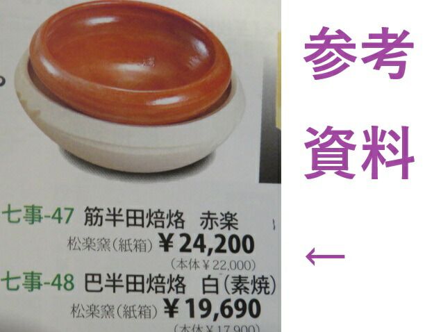 十一月◇特売品）【炭所望/廻り炭】平安 桂楽作 半田焙烙一双 赤 筋
