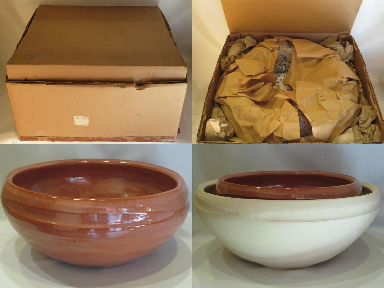 十一月◇特売品）【炭所望/廻り炭】平安 桂楽作 半田焙烙一双 赤 筋