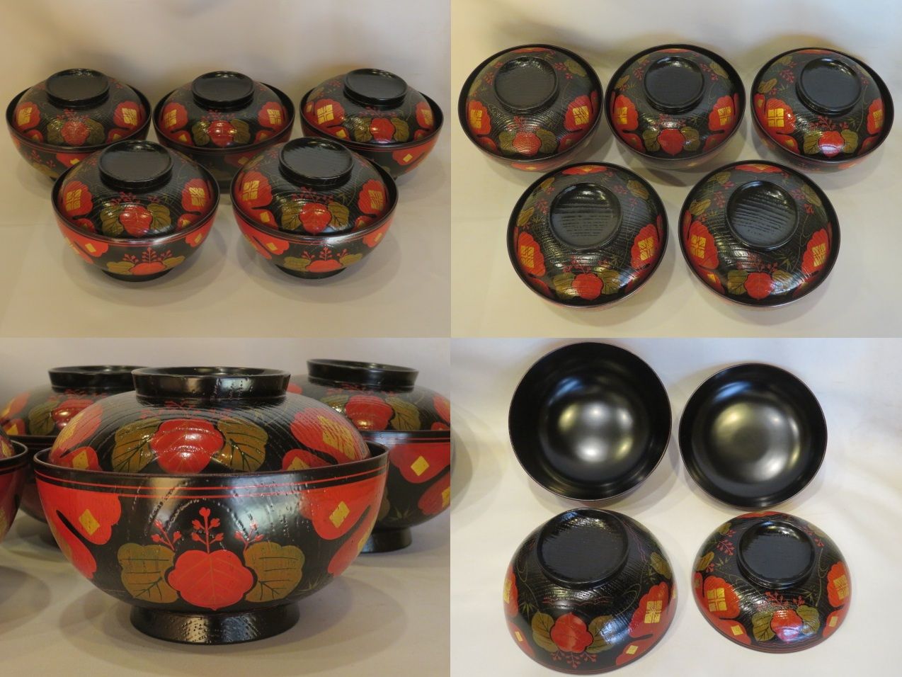 十一月◇特売品）木製本漆塗懐石道具一式 黒塗木箱入〈税込・送料込