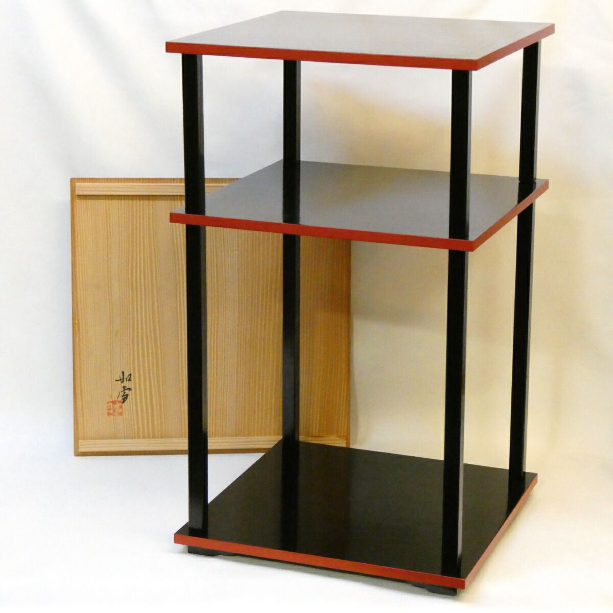 品 香川県塗師 篠原如雪作 玄々斎好写 更好棚 裏千家 茶道具