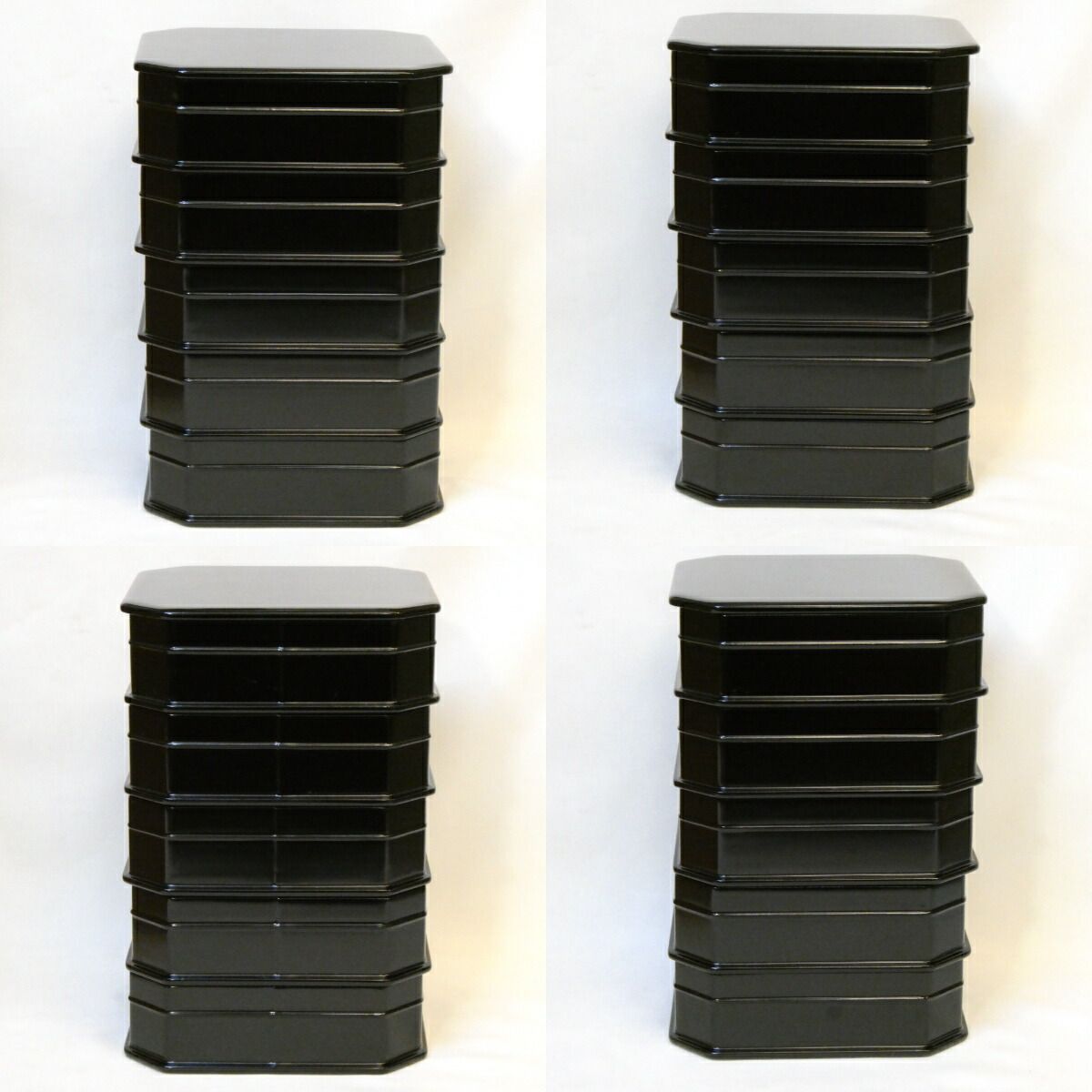 十一月の特売品】 輪島塗 久世宗春作 五重縁高 黒真塗 懐石道具 木製