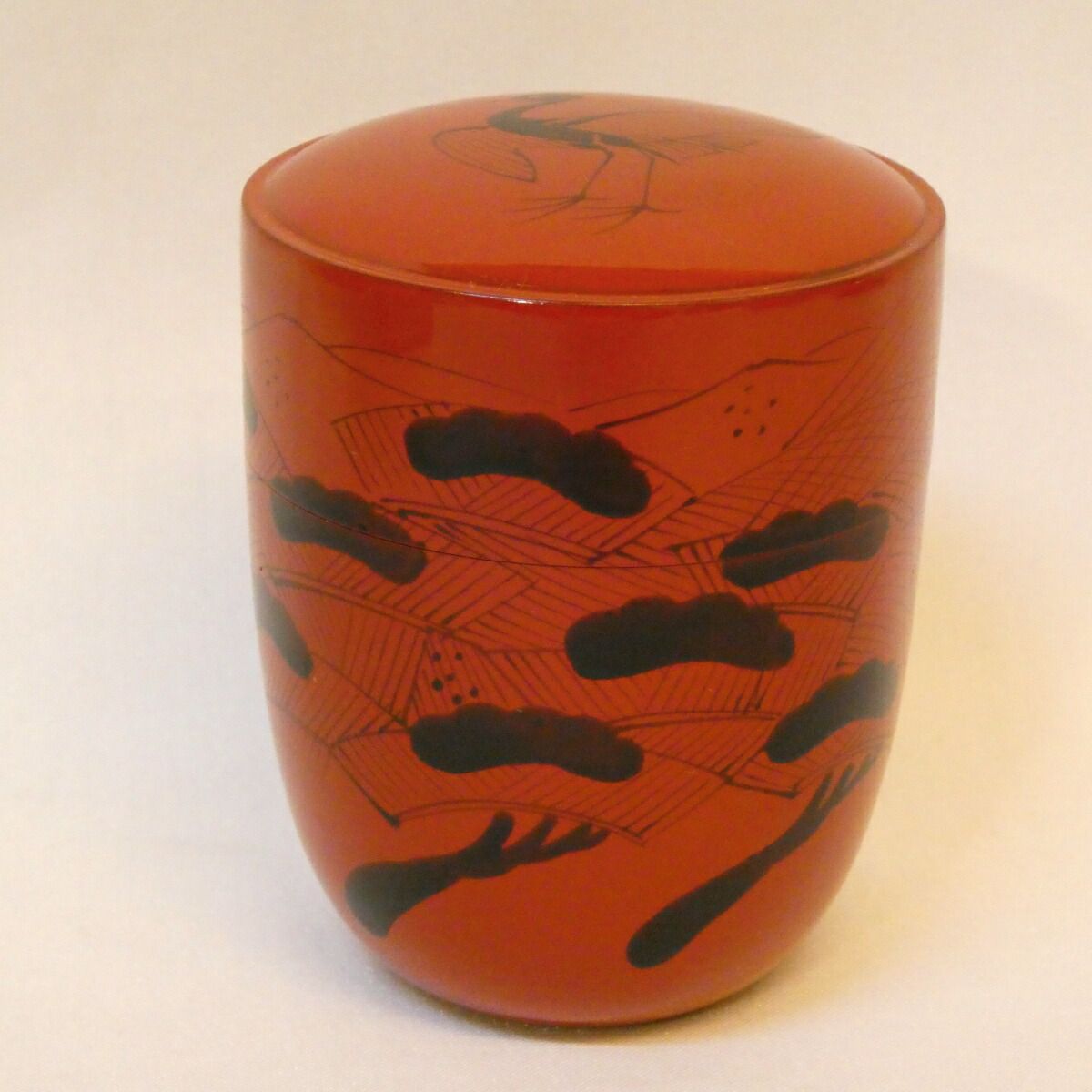 玄々斎好写】加賀塗師 岡本陽斎作 曙棗 裏千家 茶道具【中古 美品