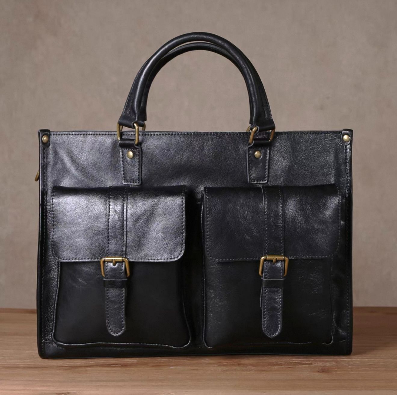 h フルグレインレザー 頭層牛革 植物タンニン鞣し メンズ 本革 ビジネスバッグ 16インチPC対応 大容量 手提げ 斜め掛け 高耐久 通勤 カジュアル兼用