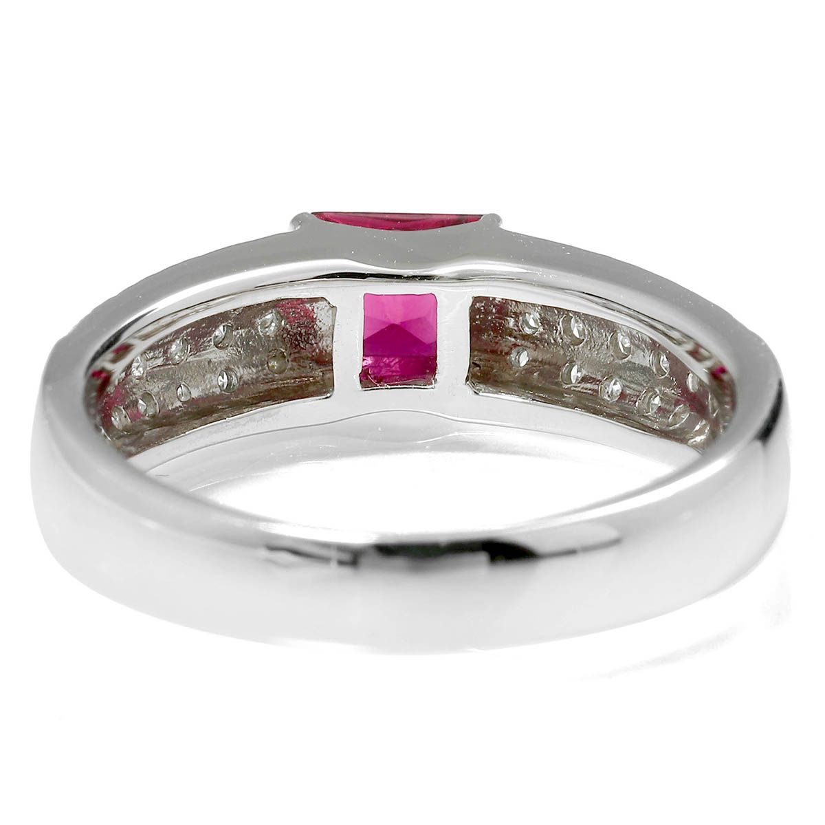 ルベライト 0.54ct ダイヤモンド 0.47ct プラチナ Pt900 リング 指輪 