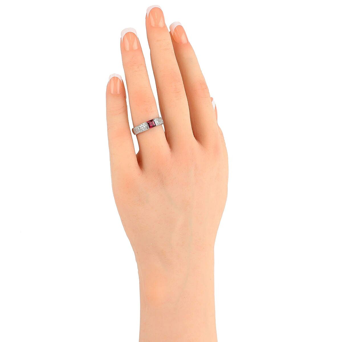 ルベライト 0.54ct ダイヤモンド 0.47ct プラチナ Pt900 リング 指輪 
