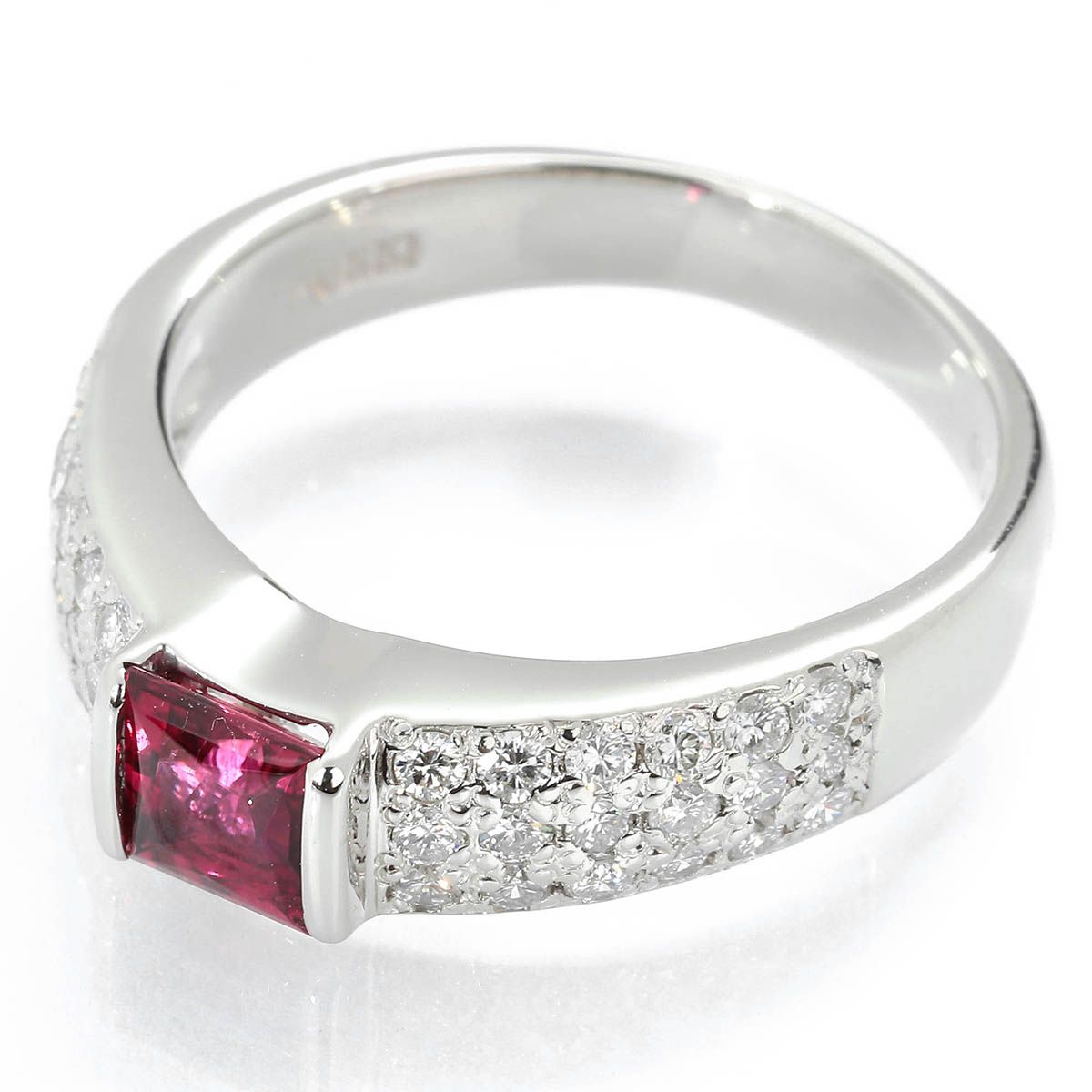 ルベライト 0.54ct ダイヤモンド 0.47ct プラチナ Pt900 リング 指輪 
