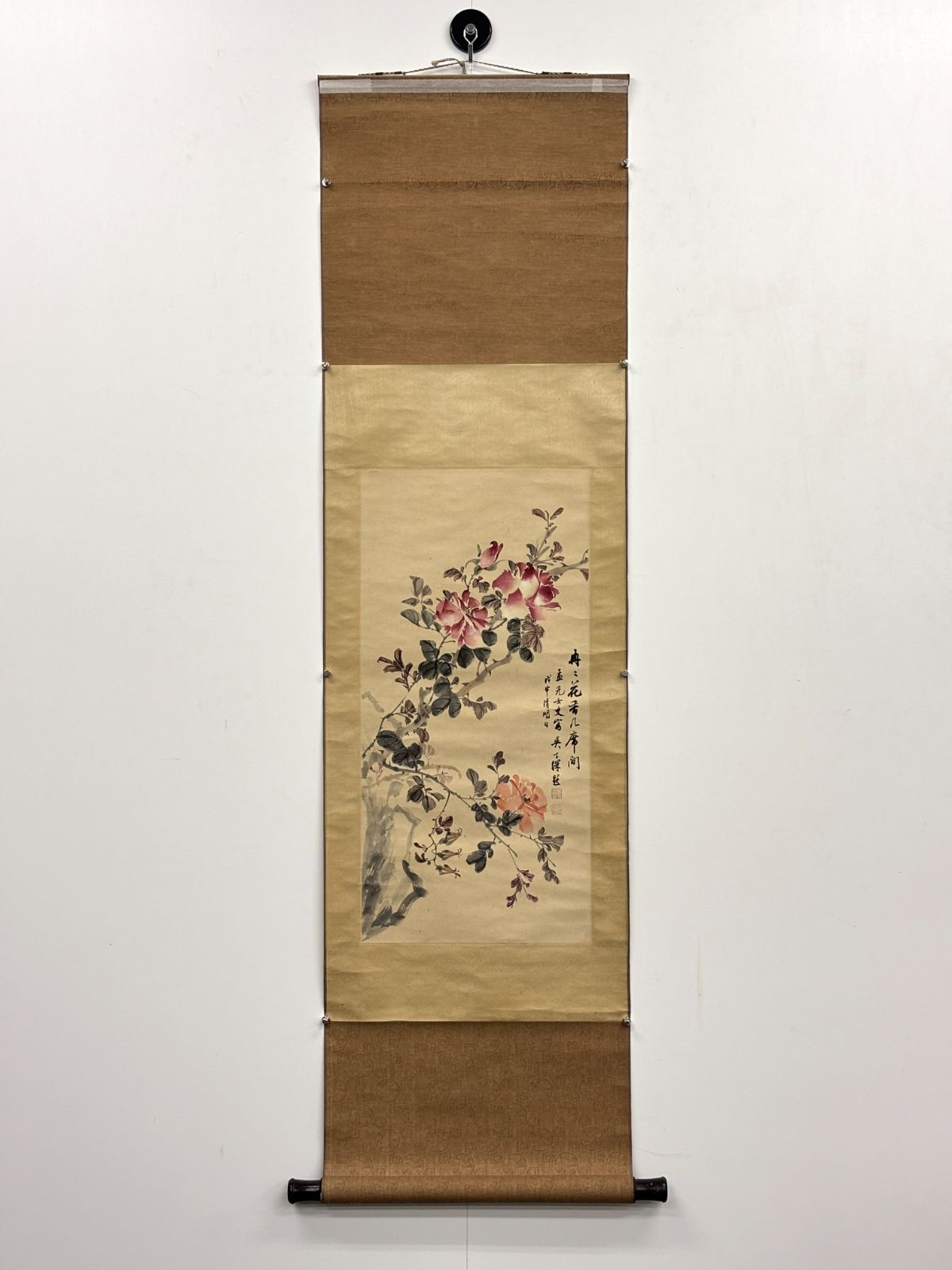 掛軸 M.21 花の図 落款印あり ＃茶掛＃古美術 #骨董品 #まとめてお買取