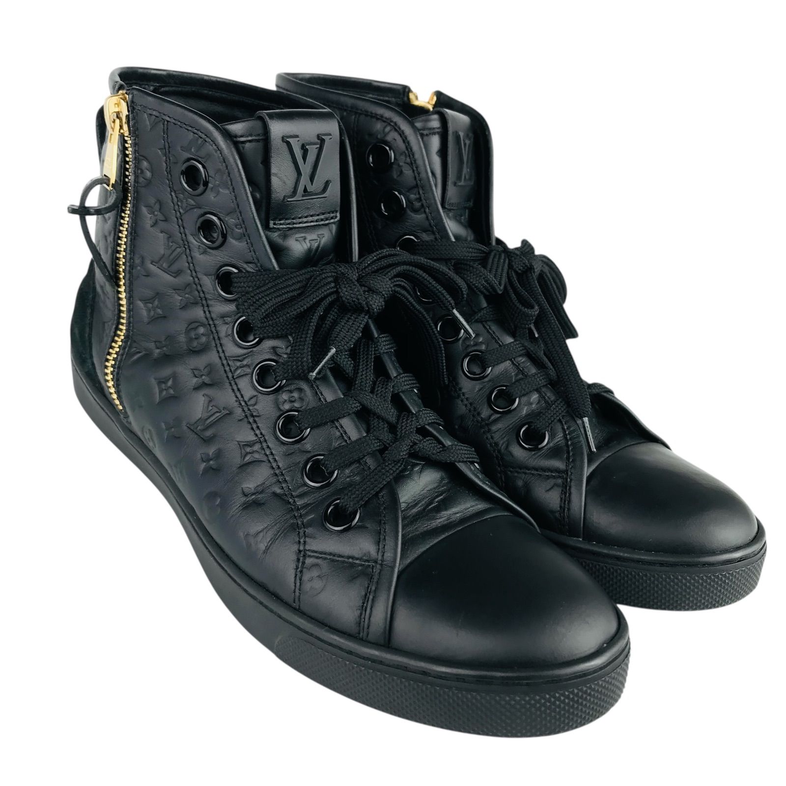 【みみこ】Louis Vuitton ブラックレザーブーツ 38 正規品 みみこ様専用】Louis Vuitton ブラックレザーブーツ 38 正規品