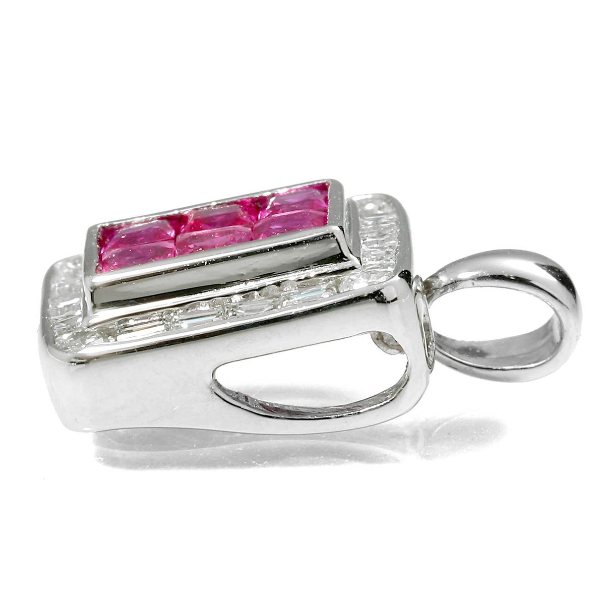 ルビー 0.55ct ダイヤモンド 0.32ct プラチナ Pt900 インビジブル 