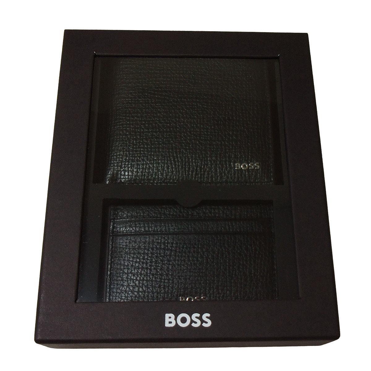 BOSS ボス HUGO ヒューゴボス カードホルダー＆ウォレット ギフトセット ◆ 財布 メンズ GBBM レザー 牛革 本革 ブラック HB-531