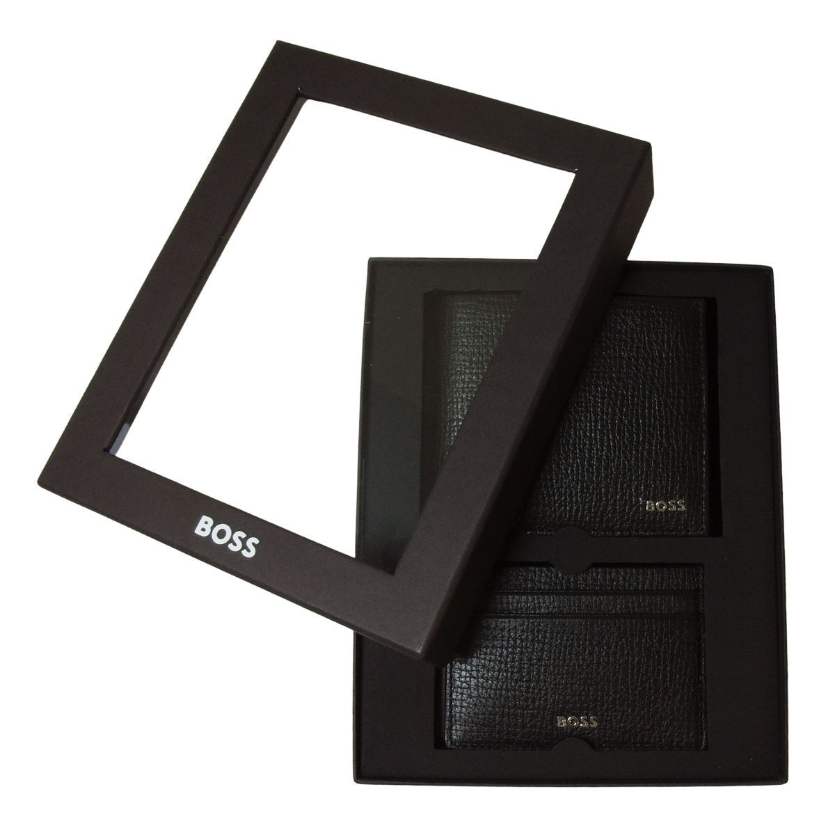 BOSS ボス HUGO ヒューゴボス カードホルダー＆ウォレット ギフトセット 財布 メンズ GBBM レザー 牛革 本革 ブラック HB-531