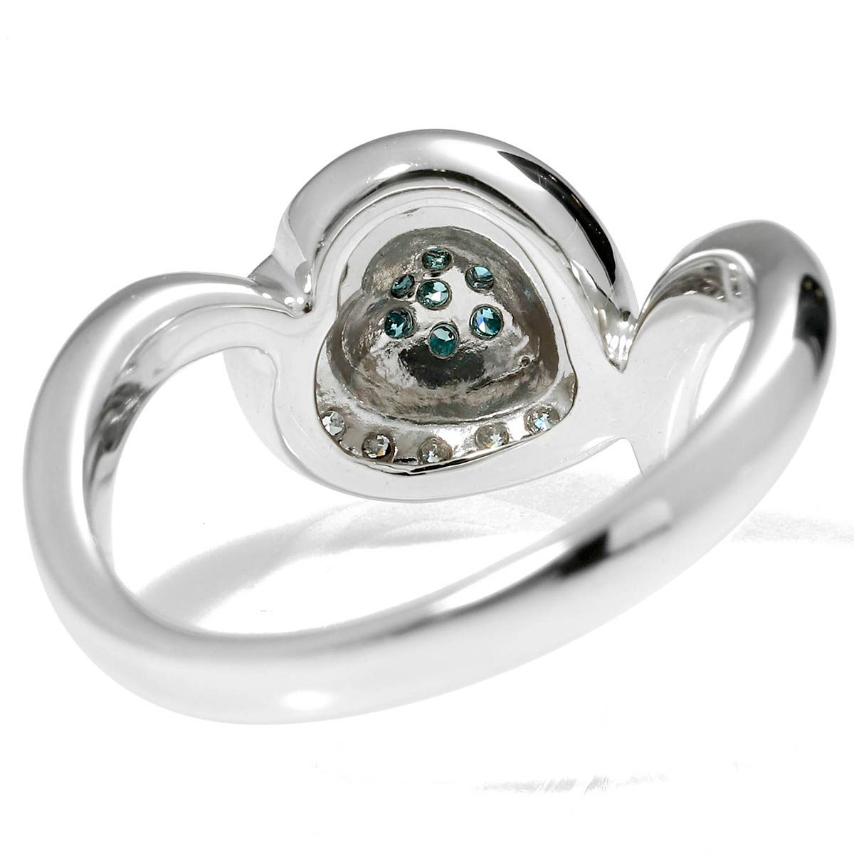 ダイヤモンド 0.32ct プラチナ Pt900 ハートモチーフブルー 