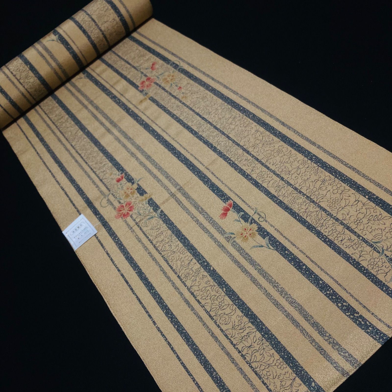 着物と帯オレンジ y 141◾️割と なポリエステル化繊着尺反物5点◾️