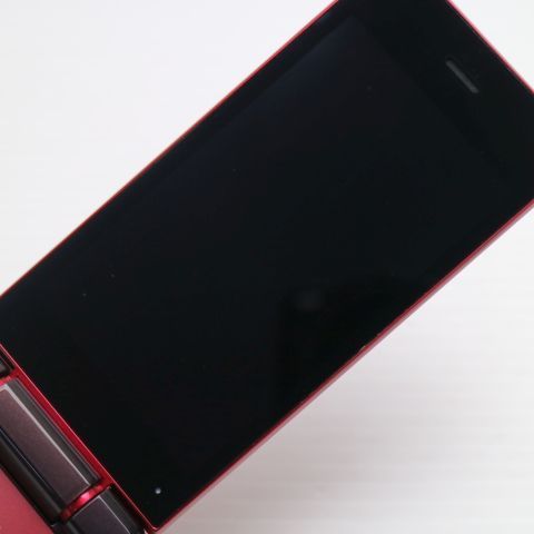 超美品 SHF34 AQUOS K レッド本体 白ロム ガラケー au SHARP 土日祝