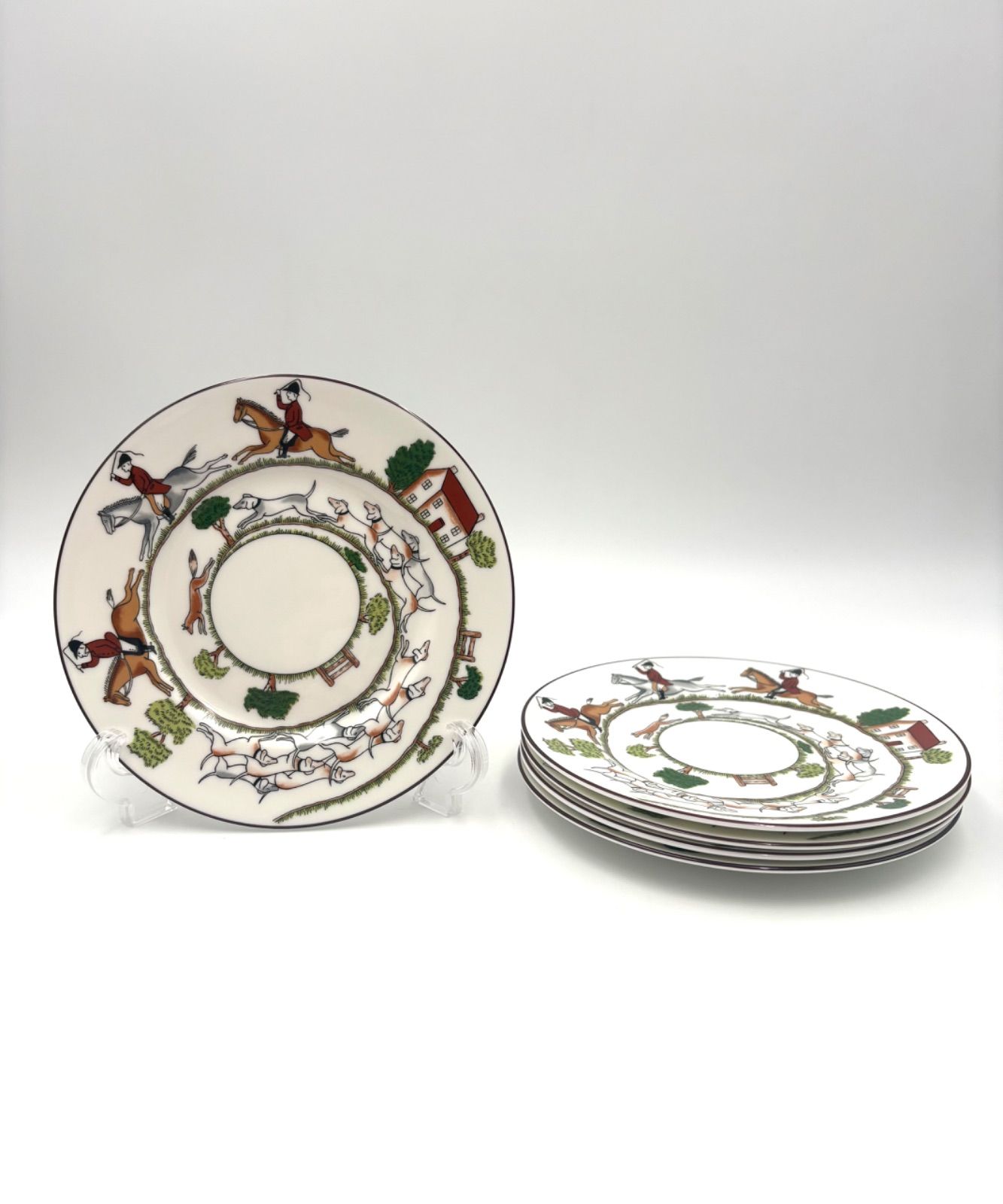 美品】WEDGWOOD ウェッジウッド ハンティングシーン 17.5cm プレート