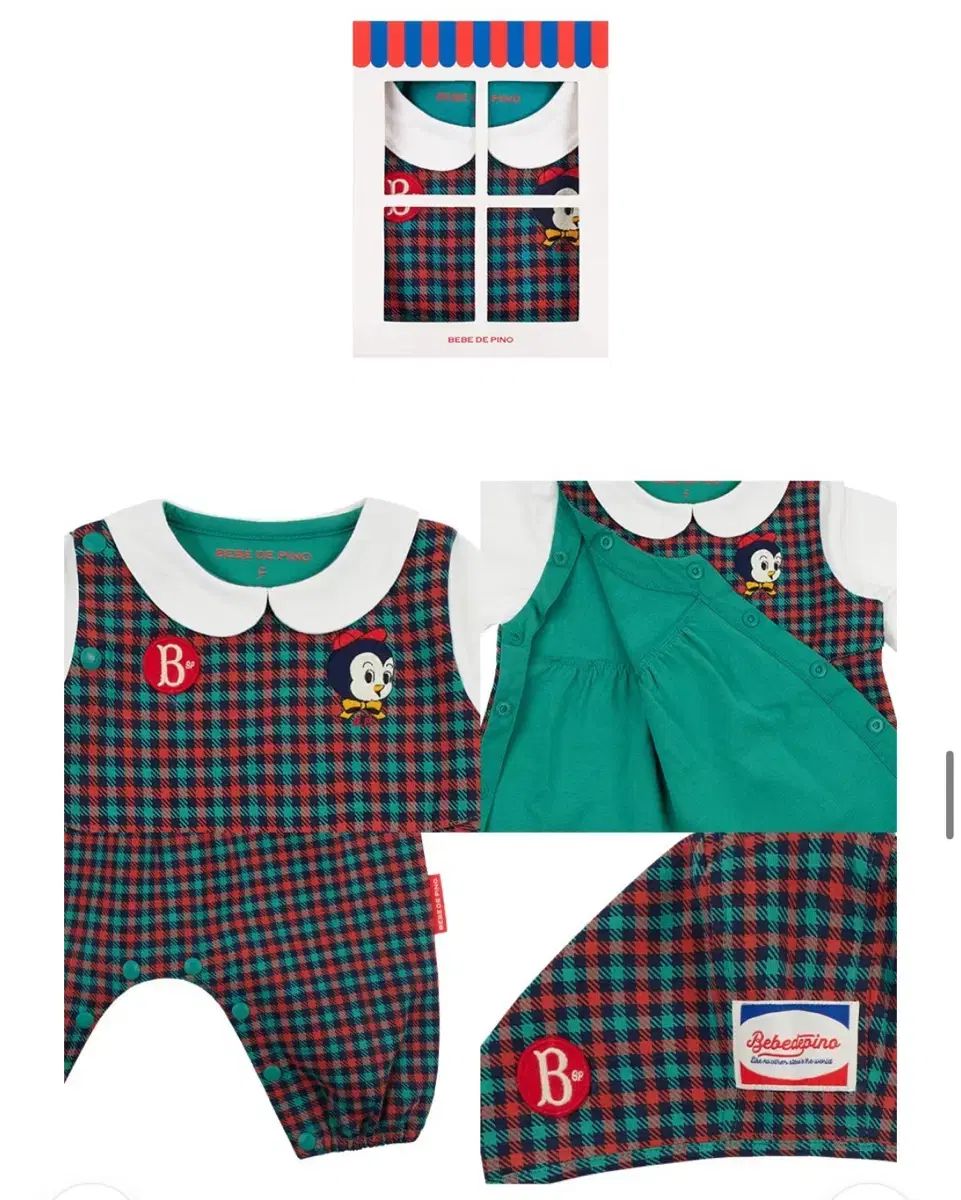  ベベデピノ penguins オーバーオール セットF ツーウェイ ドレスオール ベビー服(~95cm)