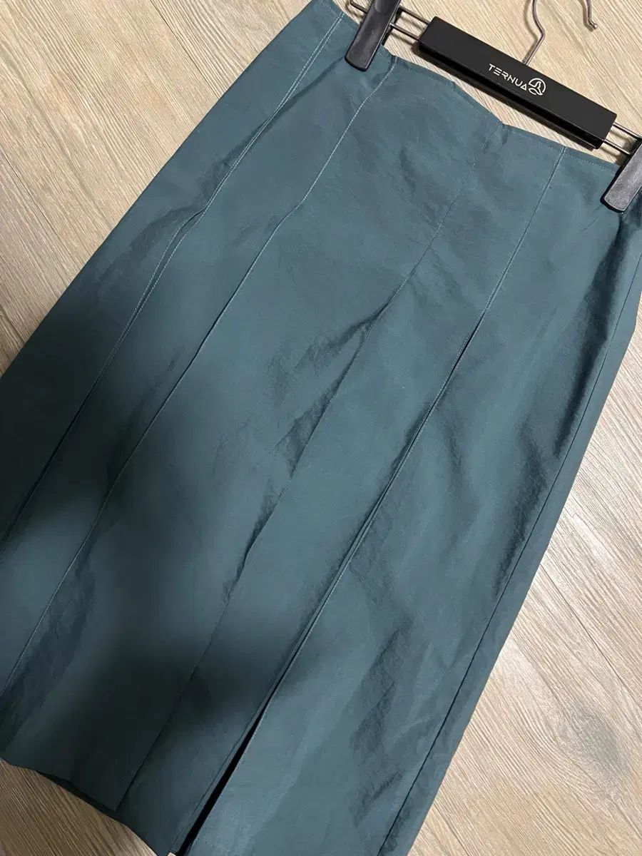 NOCONTENT プリーツ ミディ スカート ブルーグリーン