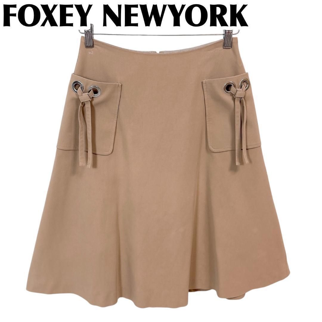 FOXEY NEW YORK コレクション フレアスカート ポケット 38 無地
