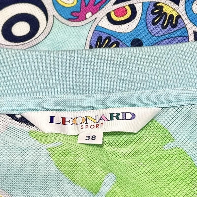 LEONARD SPORT レオナール フラワー 総柄 プリント 半袖 ポロシャツ