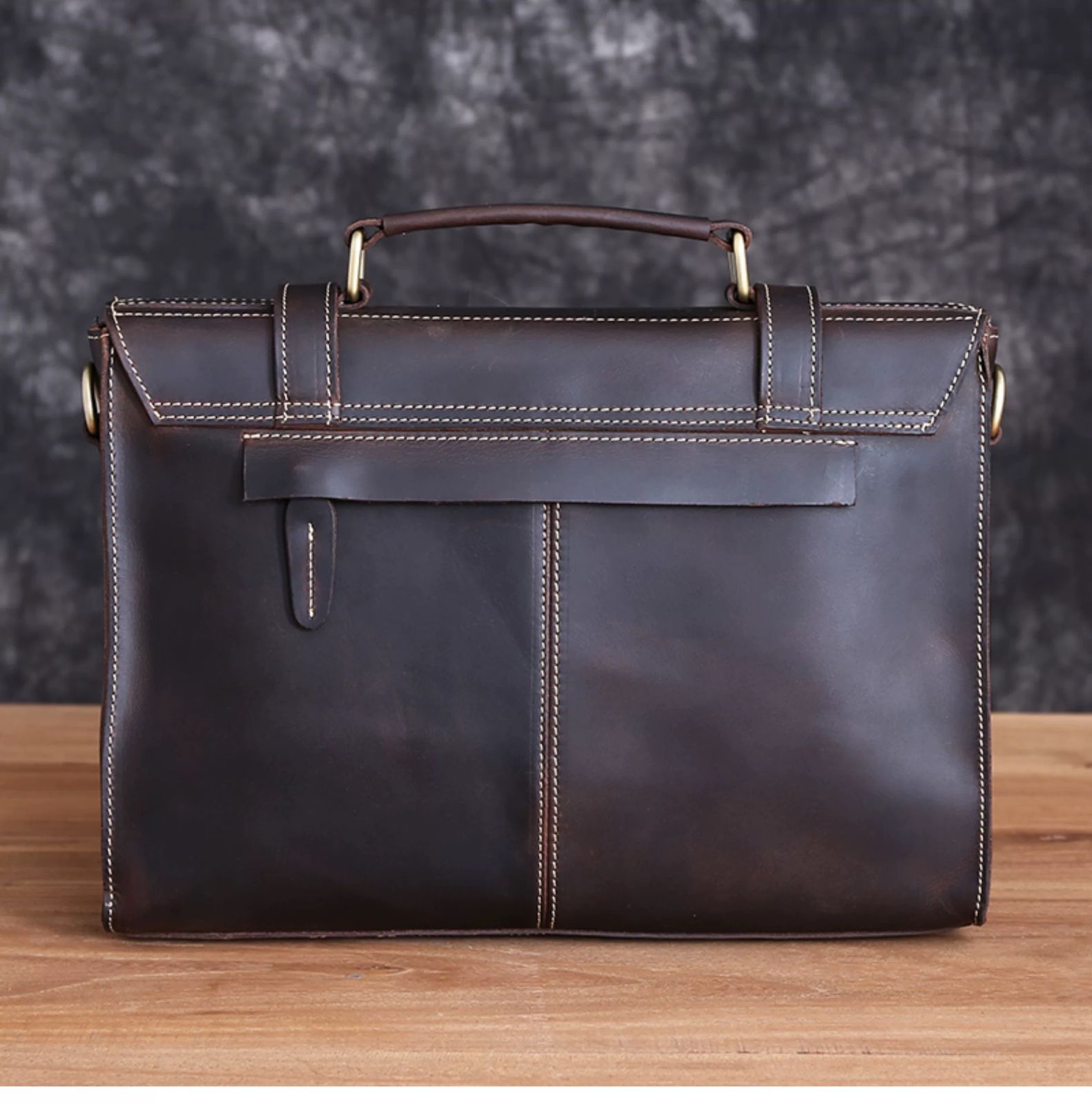 h フルグレインレザー メンズ 本革 ビジネスバッグ 13インチPC対応 ショルダーバッグ 斜め掛け 手提げ 2 WAY ブリーフケース 植物タンニン鞣し ヴィンテージ加工 通勤 出張 カジュアル