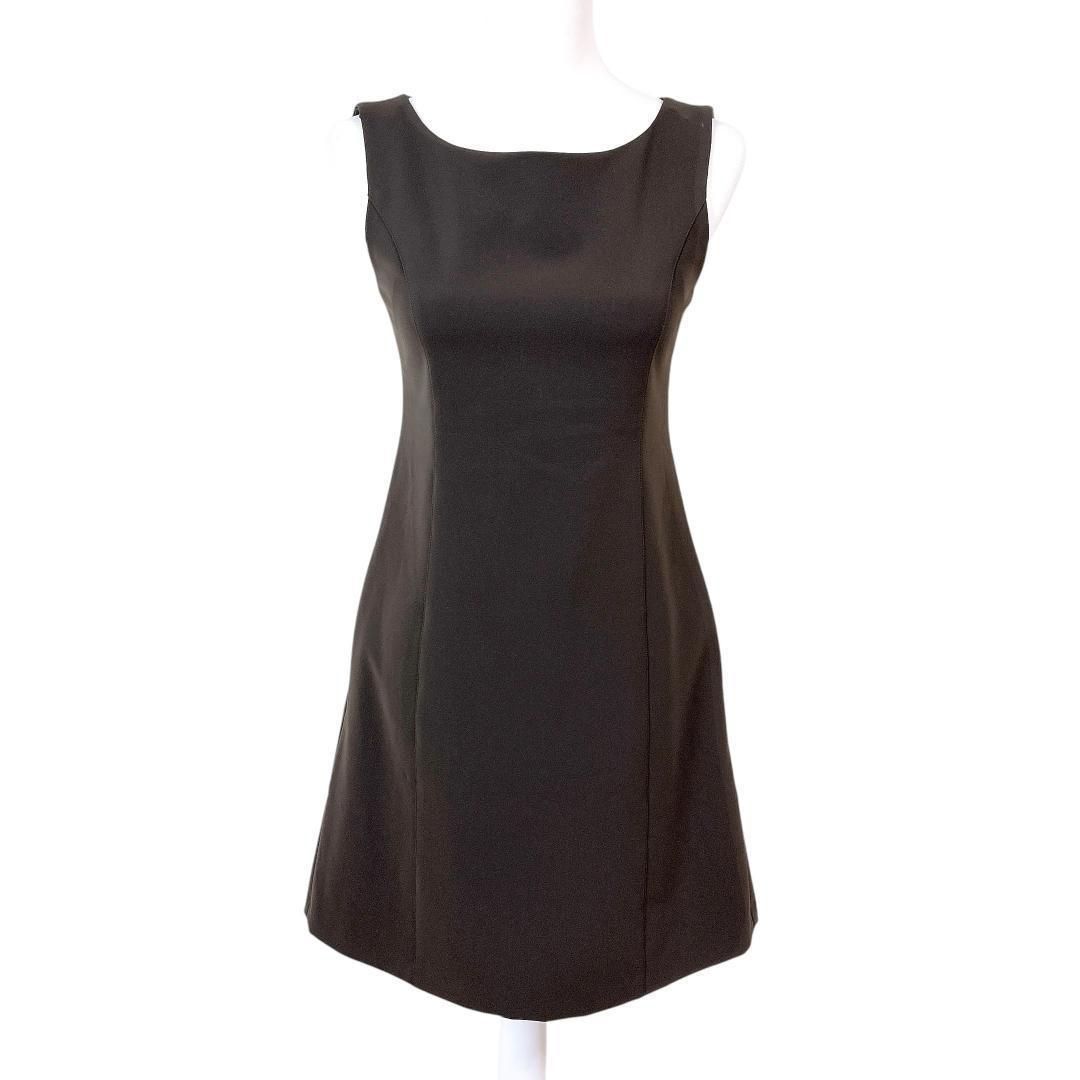 FOXEY ノースリーブワンピース 背面裾プリーツ 38 ブラウン - メルカリ