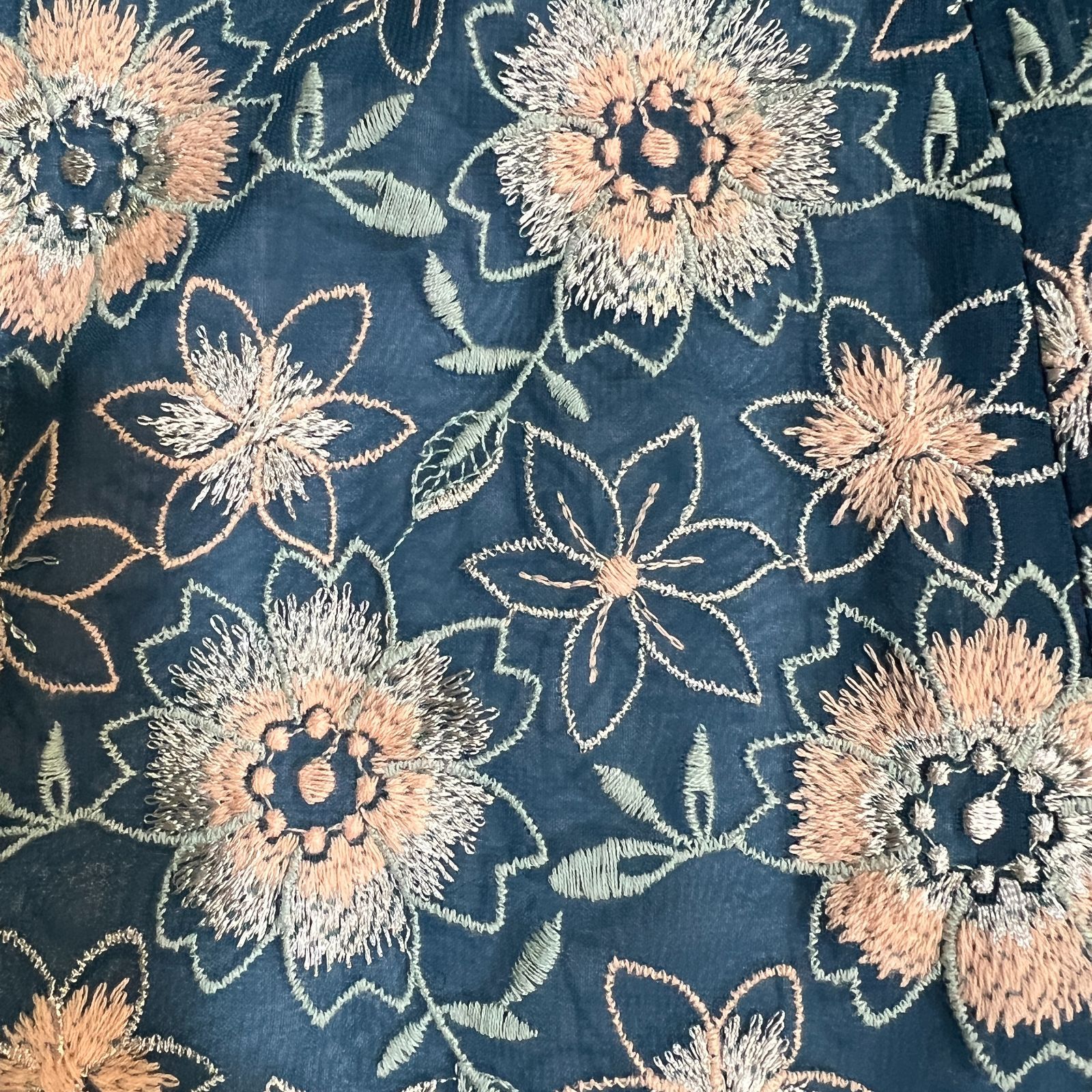 ZM1648 TOCCA トッカ ワンピース スカート フラワー 花柄 ブルー