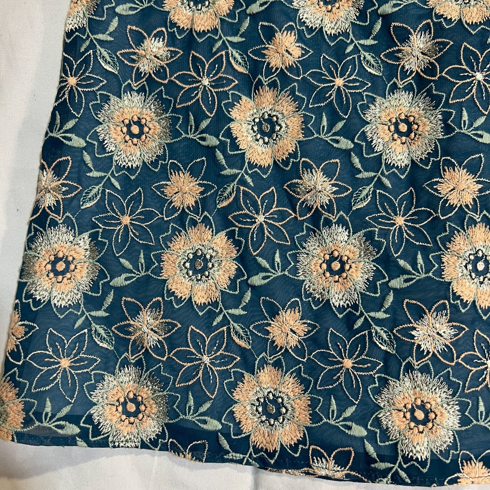 ZM1648 TOCCA トッカ ワンピース スカート フラワー 花柄 ブルー