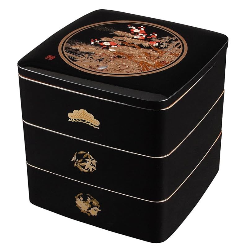 彡まえじゅう漆器 松竹梅 5 0 都三段重 B 7 R 617