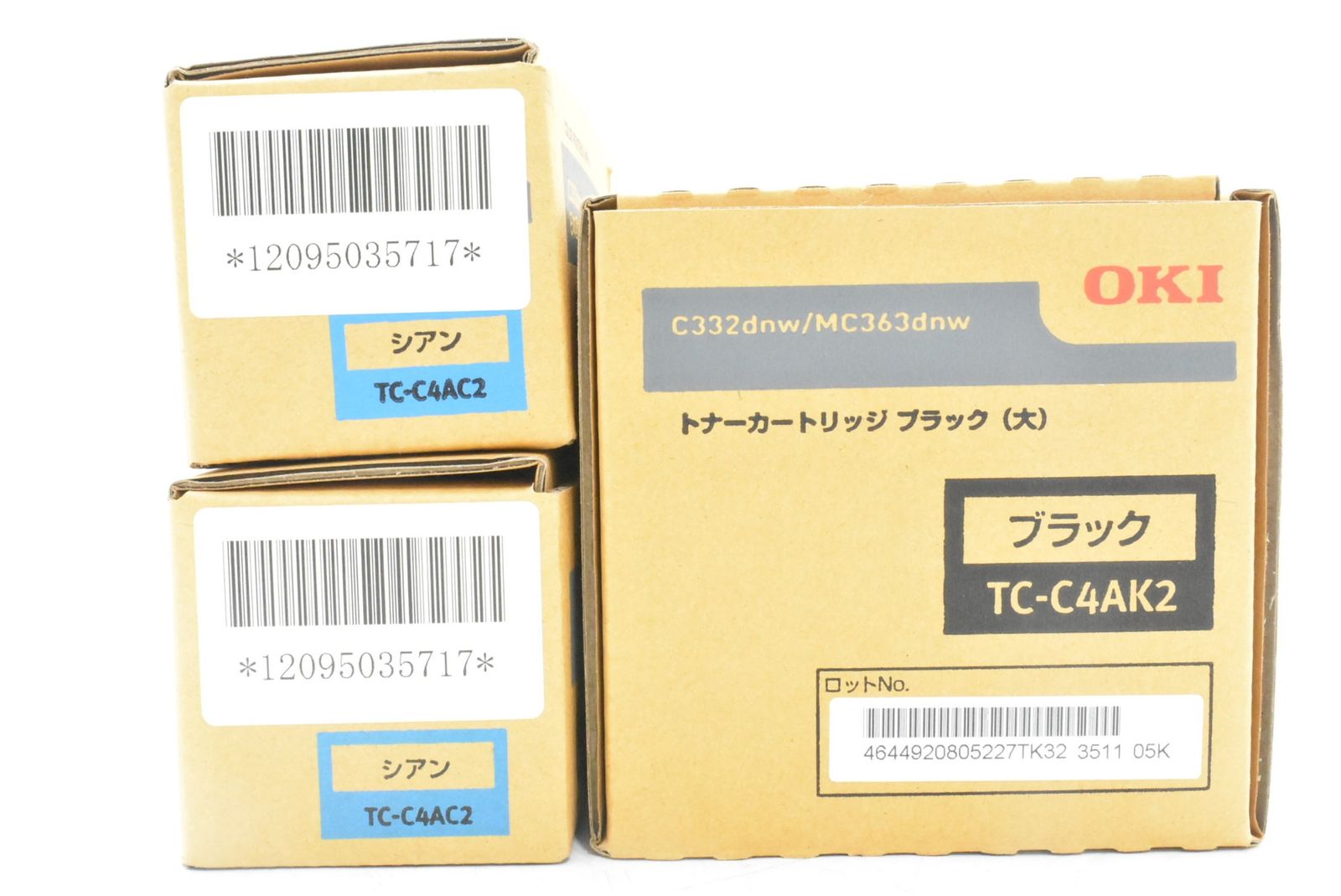 OKI トナー TC-C 4 AK 2 AC 3本 シアン ブラック オキ -D-N 18-byebye