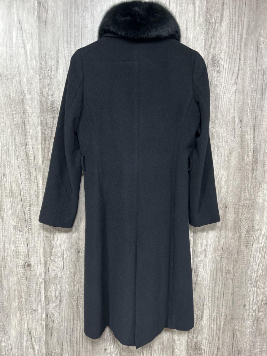 INED イネド アンゴラ混 ファー付 ロング コート size11/黒