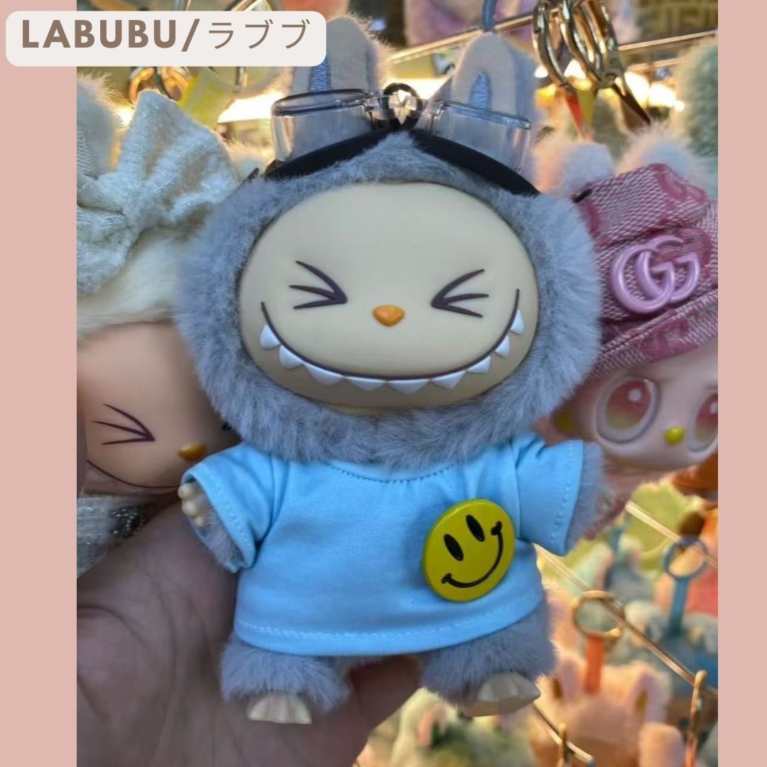 Labubu ラブブ ぬいぐるみ マスコット キーホルダー Smile 着せ替え