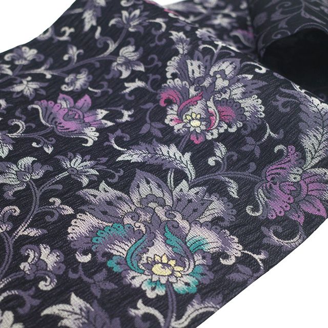 新古品】 名古屋帯 未使用 正絹 京都 西陣 九寸 軽量織 軽量帯 金糸 黒