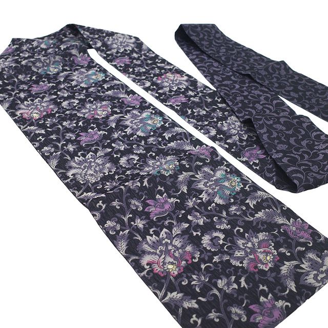 新古品】 名古屋帯 未使用 正絹 京都 西陣 九寸 軽量織 軽量帯 金糸 黒