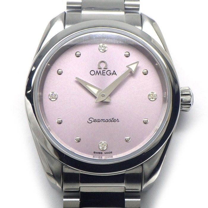 オメガ OMEGA 腕時計 シーマスター アクアテラ 220 10 28 60 001 4ポイント ダイヤインデックス ピンク文字盤 SS クオーツアナログ