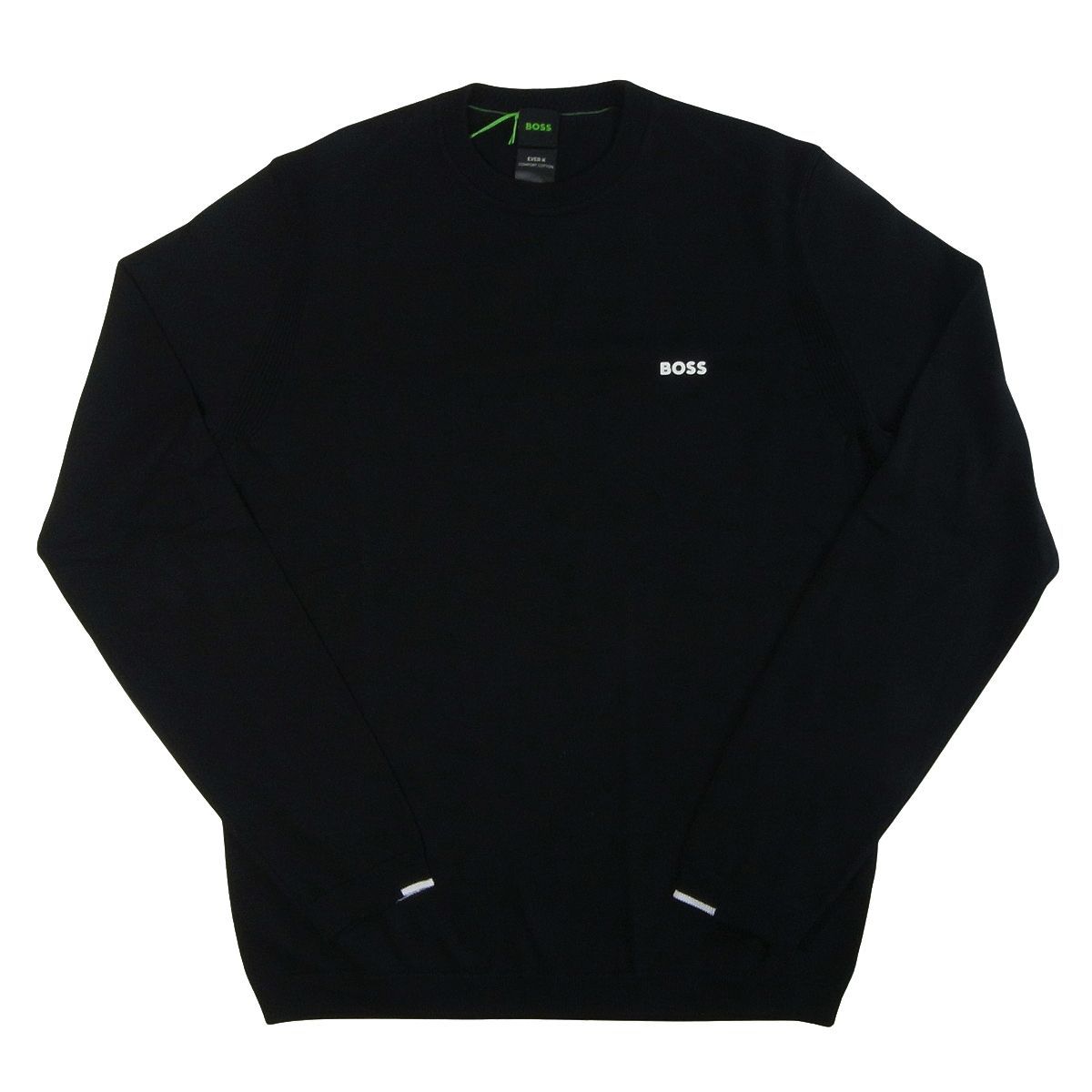 ヒューゴボス HUGO BOSS セーター コットン ニット ◆ ウェア プルオーバー カットソー メンズ ブラック HB-556