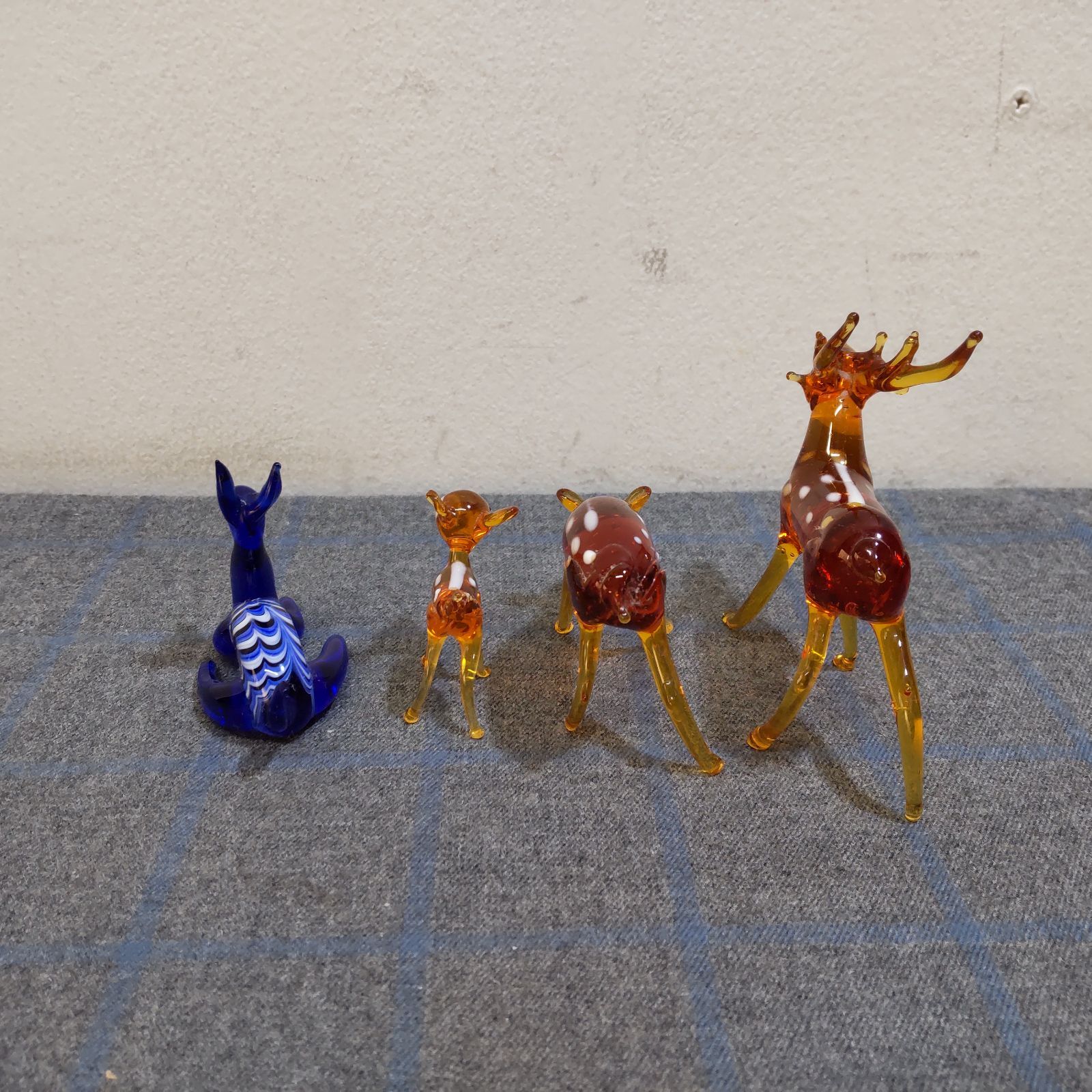 4頭セット】ガラス細工 鹿 シカ インテリア小物 レトロ L1538 - メルカリ